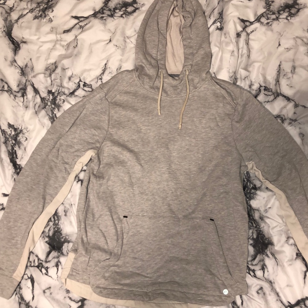 Grey and white hoodie
